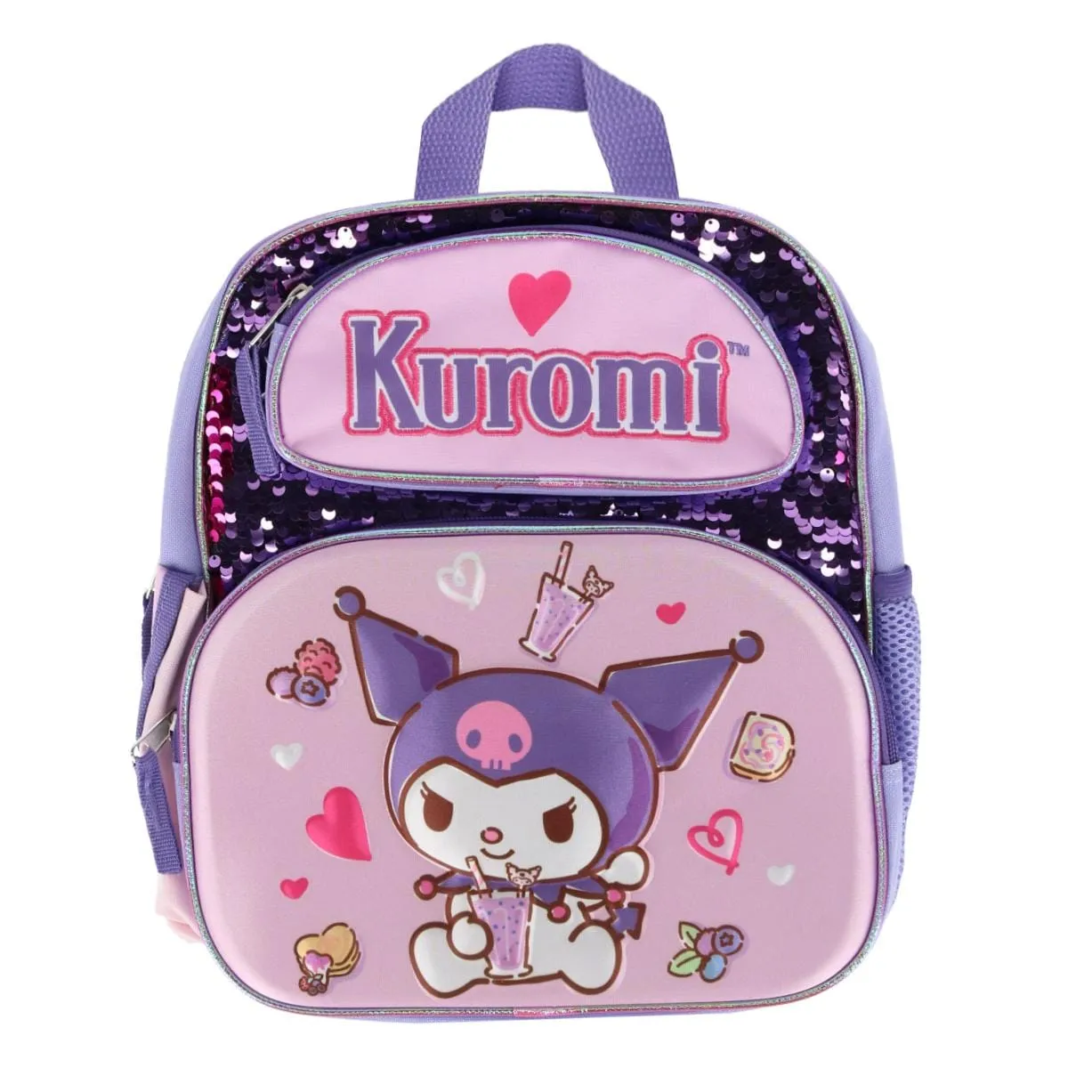 Accessory Innovations Girl's Kuromi 12 Inch 3D Backpack with Side Pocket