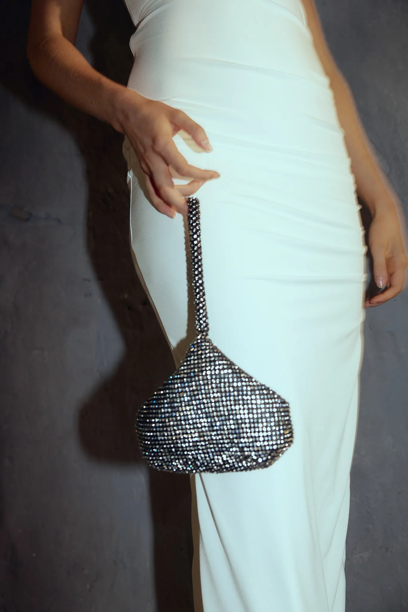 Elegant Black Amore Diamante Mesh Shoulder Bag - Chic & Stylish Accessory