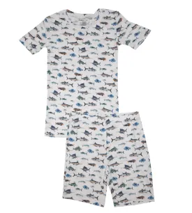 Angel Dear Kids Loungewear Pajamas Short Set in Tropical Ocean Fish