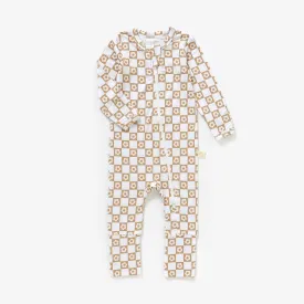 Bamboo Zip Pajamas | Checkered Daisies