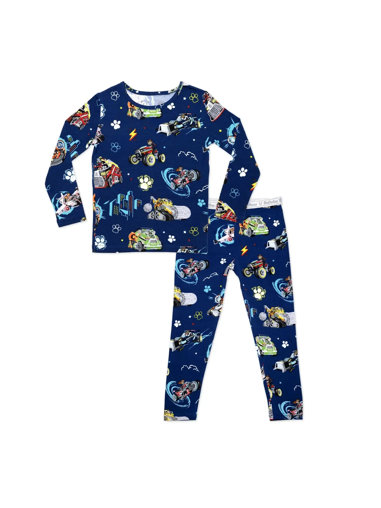 Bellabu Bear x PAW Patrol: The Mighty Movie - Mighty Vehicles Kids Bamboo Pajamas