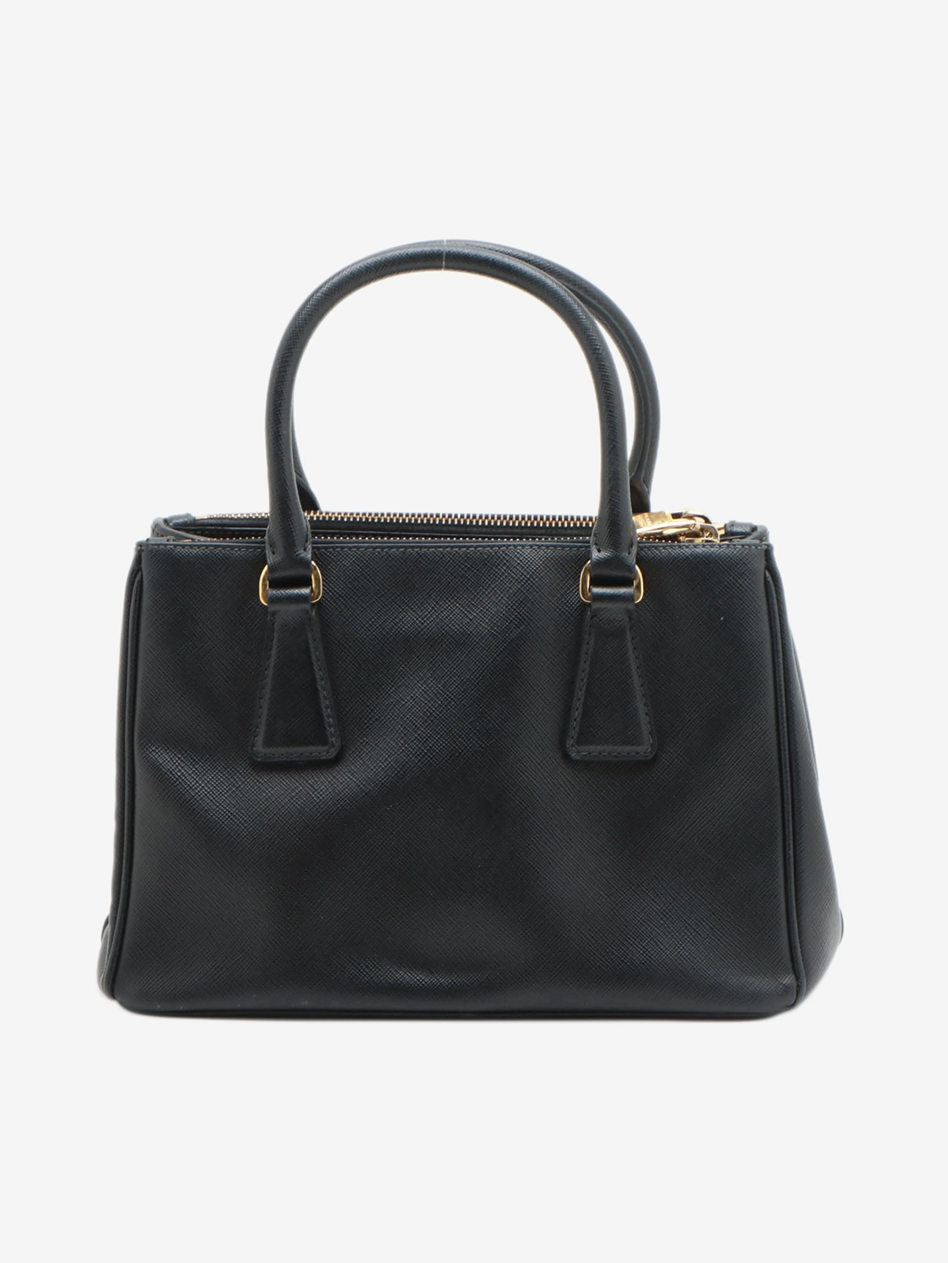 Black mini Saffiano leather Galleria top handle bag