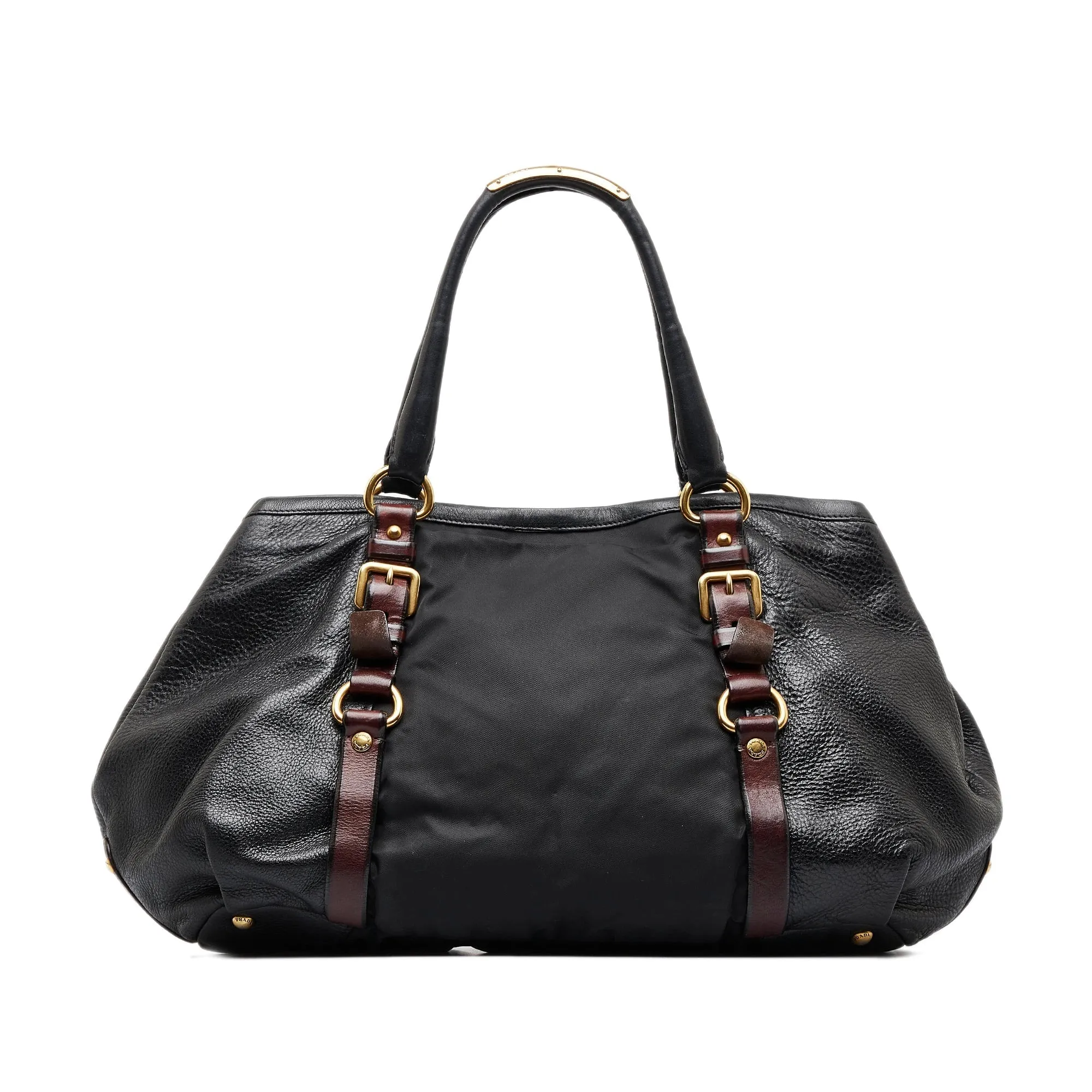 Black Prada Leather and Nylon Tote