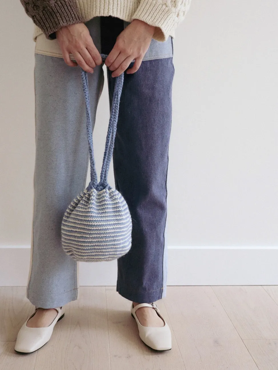 Blue & White “Dusk” Bola Bag