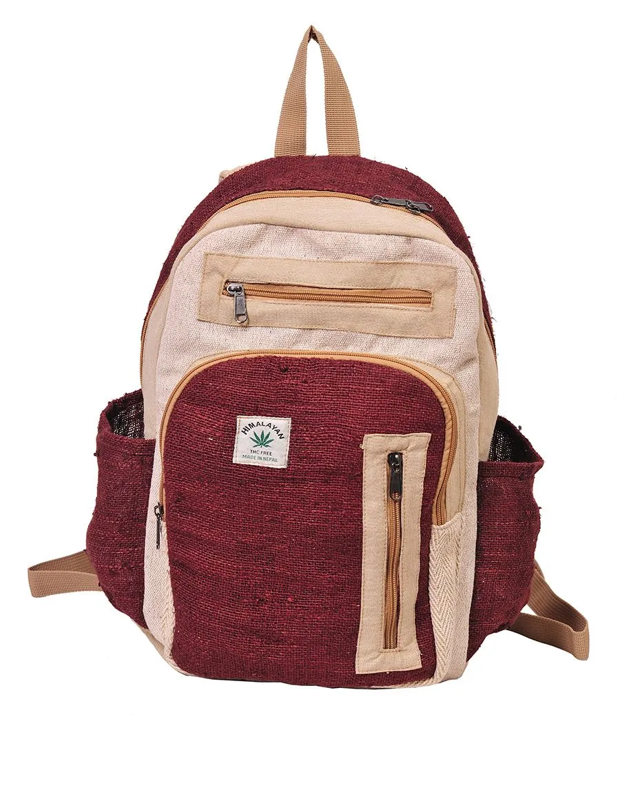 Brown Hemp and Cotton Backpack