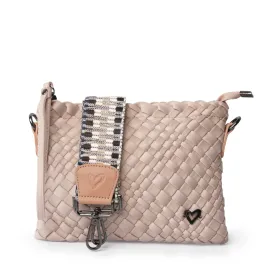 Charlotte Woven Crossbody - Dusty Pink