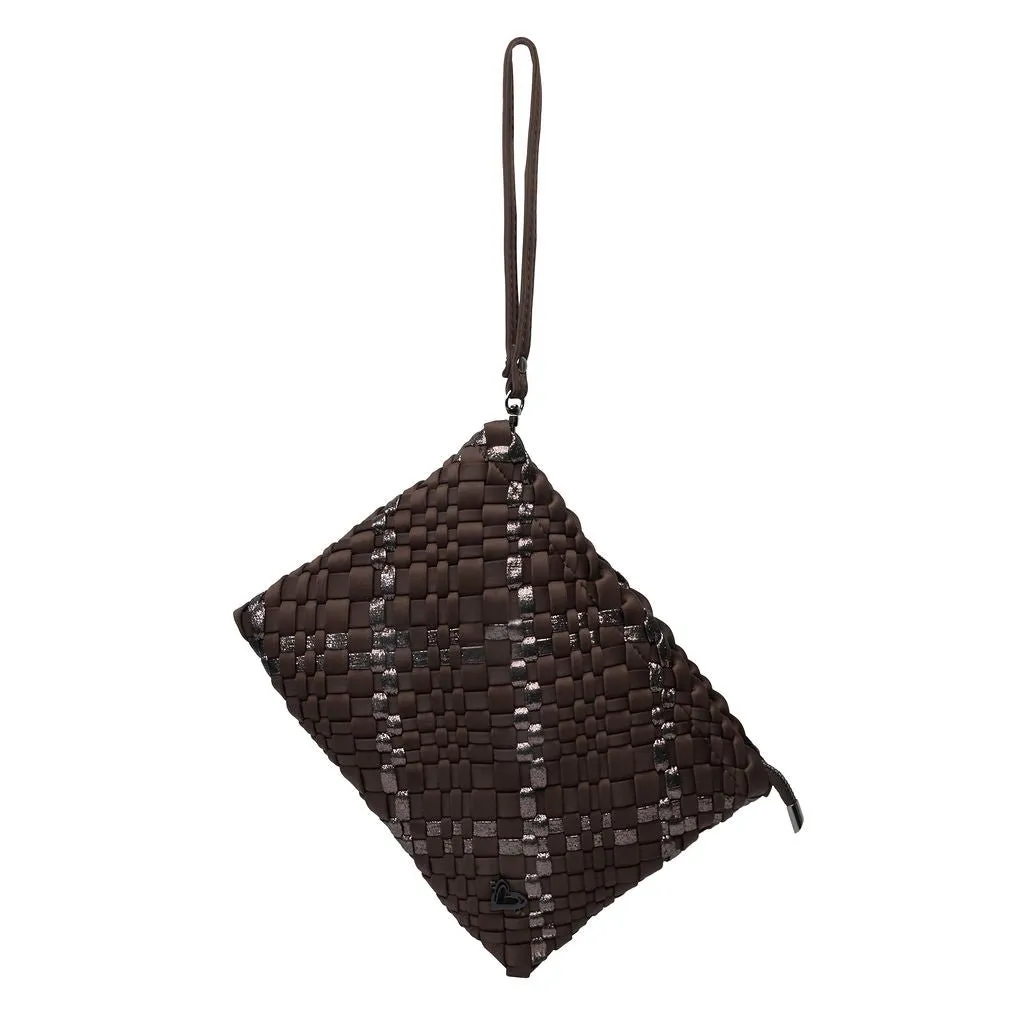 Charlotte Woven Crossbody - Espresso & Bronze