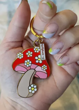 Daisy Mushroom Keychain