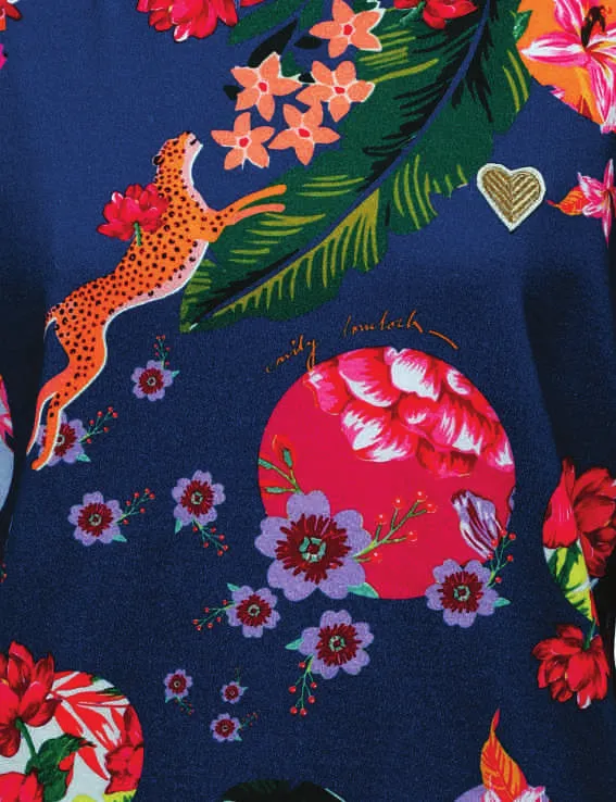 Emily Lovelock Navy Floral Sweatshirt