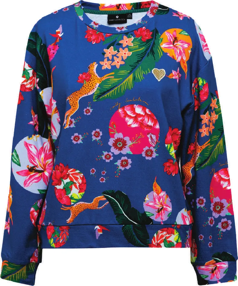 Emily Lovelock Navy Floral Sweatshirt