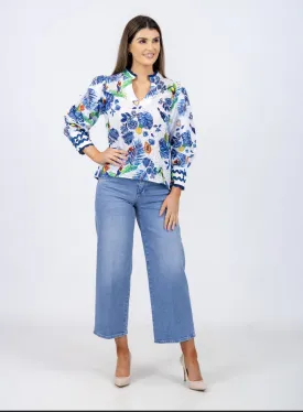 Emily Lovelock White Bird Floral Sweatshirt