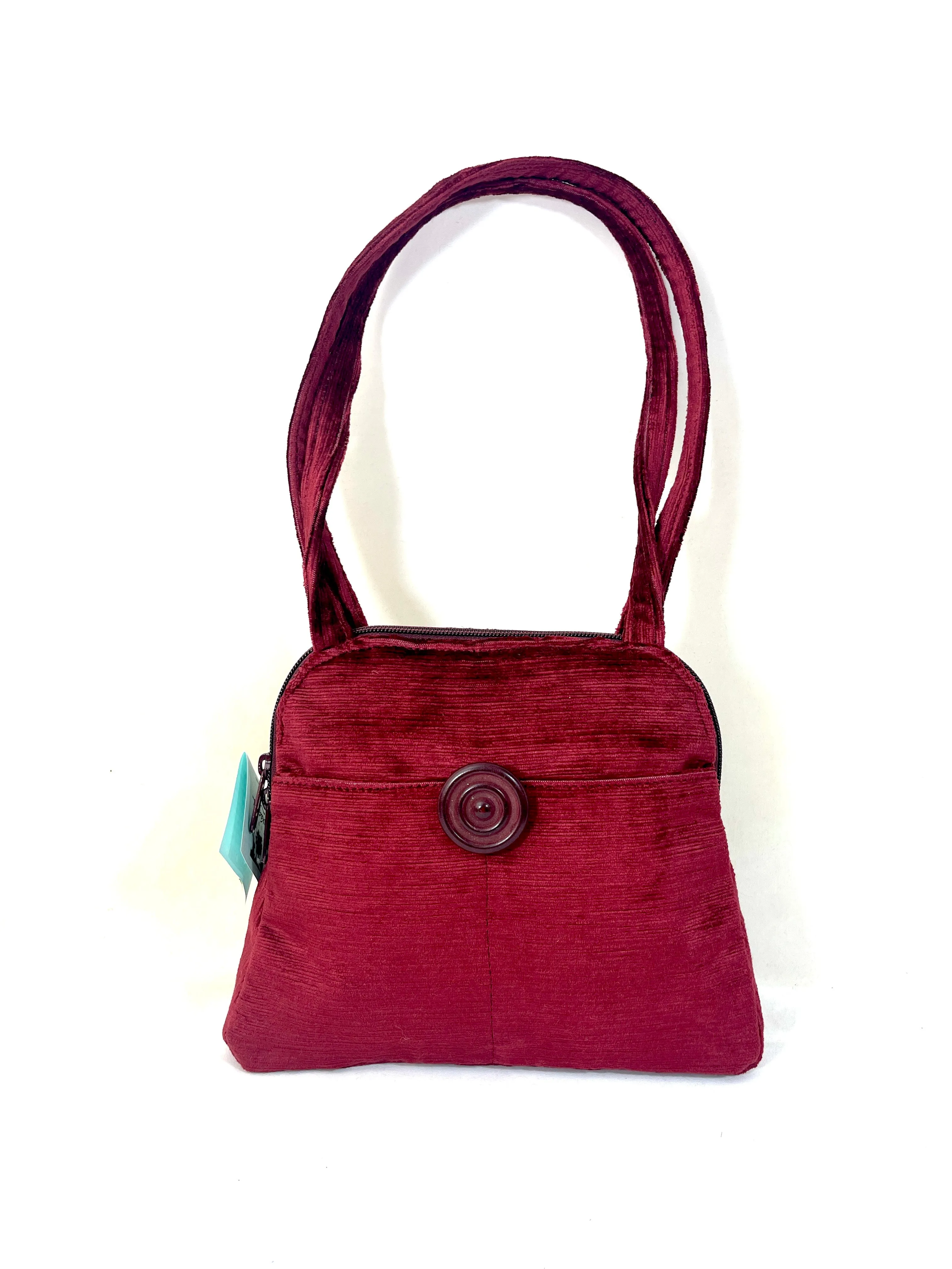 Evita Grande Bag in Pomegranate Tapestry and Burgundy Velvet