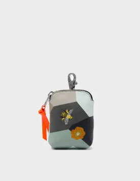 Florence Pouch Charm - Green Leather Keychain Camo Dreams Design