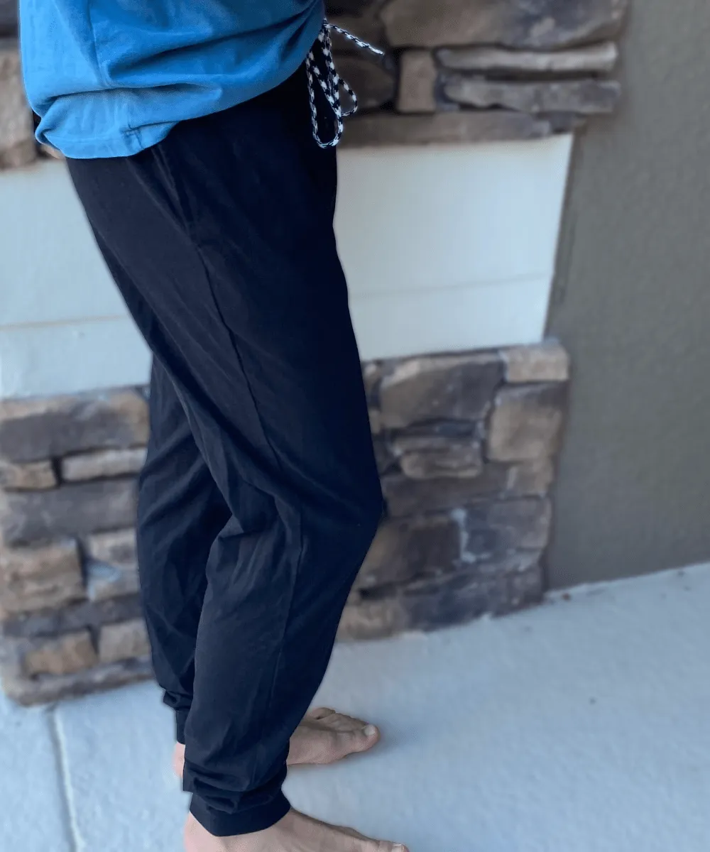 NEW, Short Men's Jogger Sleep Pant , 100% Cotton Jersey Knit Pajama Bottom