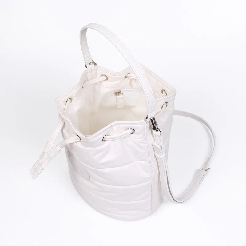 Padding white shoulder bag