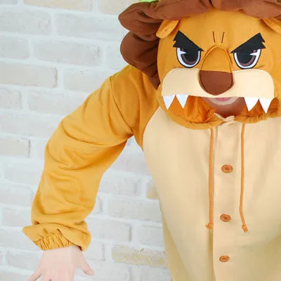 PITaPATs kids onesie animal jumpsuit costume - long sleeve brown king lion
