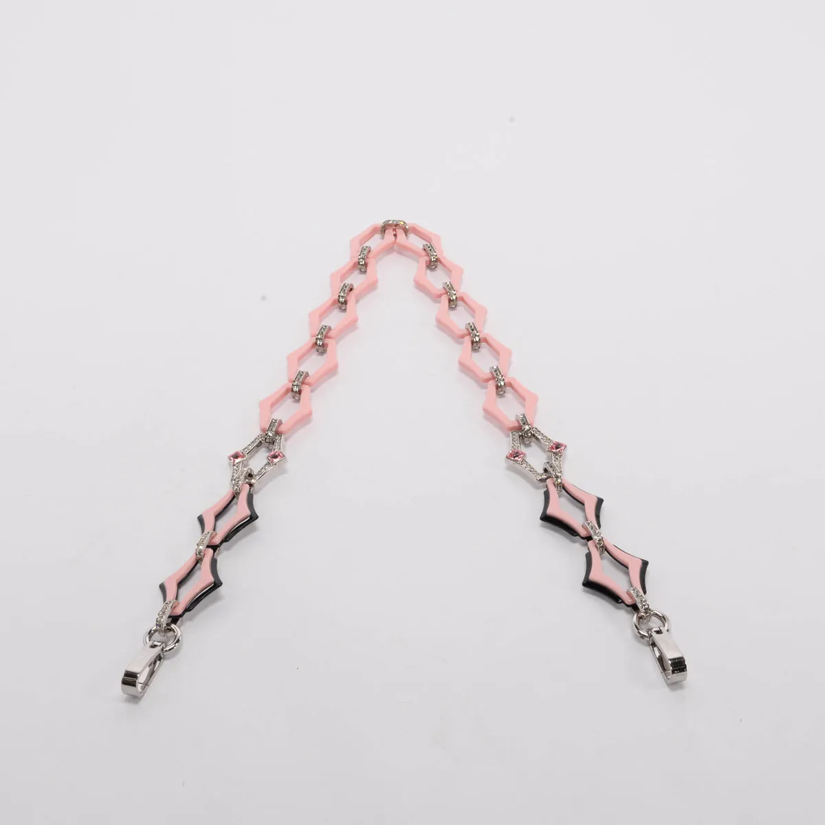 Prada Petal Pink Plexiglass Art Deco Crystal Bag Strap