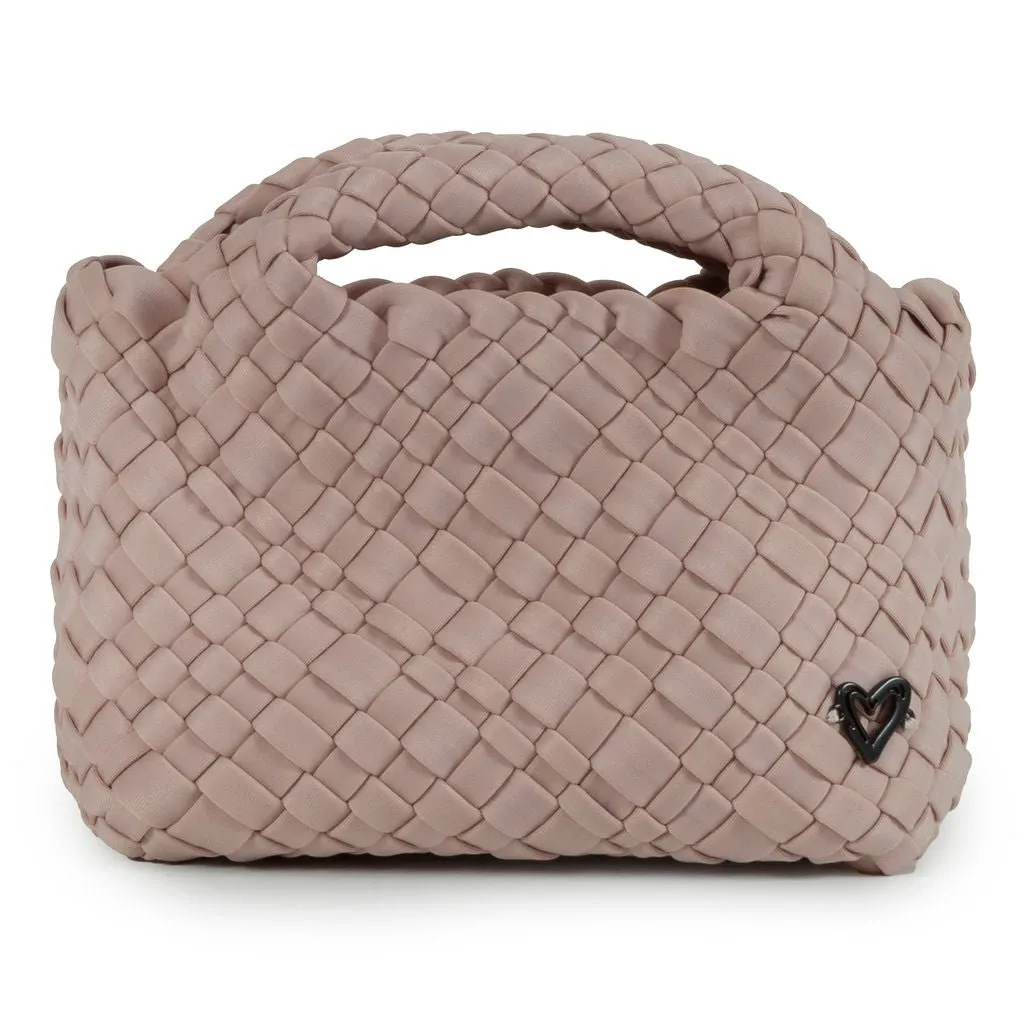 Tiny Mini Woven Tote - Dusty Pink